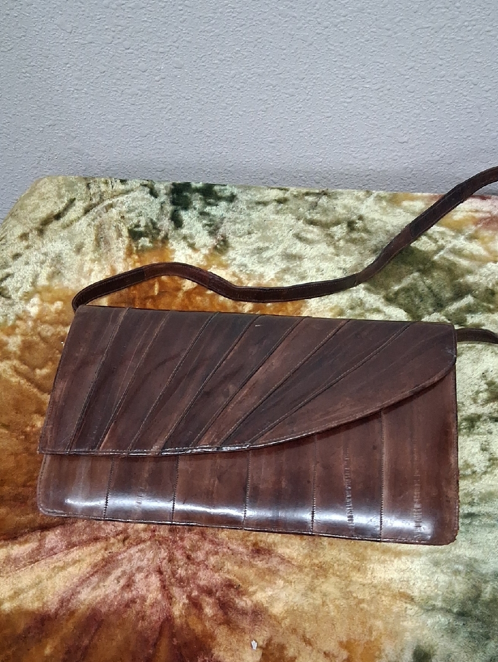 Eel Skin Brown Bag. Vintage 80's